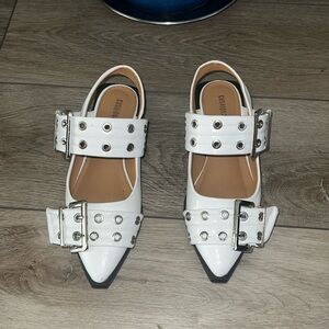 New Pointy Buckle Ballerina Flats Studded